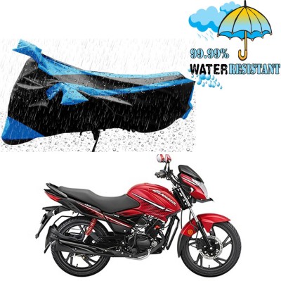 Ascension Two Wheeler Cover for Hero(Glamour i3s, Black, Blue)