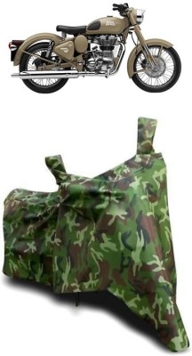 ATBROTHERS Waterproof Two Wheeler Cover for Royal Enfield(Classic Desert Storm, Multicolor, Green)