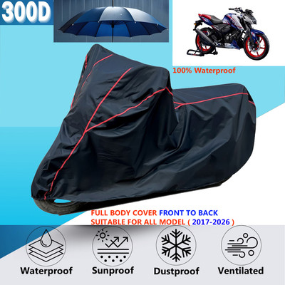 AUTOCAD Waterproof Two Wheeler Cover for TVS(Apache RTR 180, Black, Red)