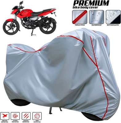 xodi Waterproof Two Wheeler Cover for Bajaj(Pulsar 135 BS6, Silver, Red, Multicolor)