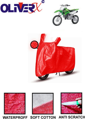 OliverX Waterproof Two Wheeler Cover for Kawasaki(KLX 110, Red)