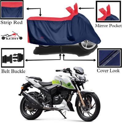KEDIT Two Wheeler Cover for TVS(Apache RTR 200 Fi E100, Red, Blue)