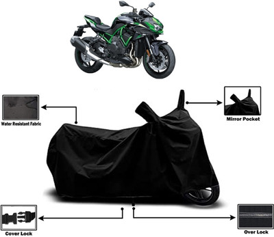 Amexride Two Wheeler Cover for Kawasaki(ZH2, Black)