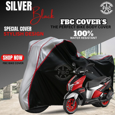 AutoGalaxy Waterproof Two Wheeler Cover for TVS(NTORQ, Black, Silver)