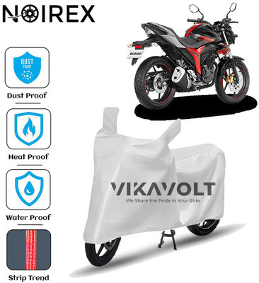 NOIREX Waterproof Two Wheeler Cover for Suzuki(Gixxer, Silver)