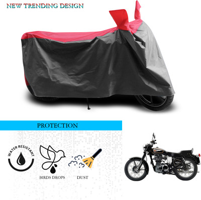 ANTHUB Waterproof Two Wheeler Cover for Royal Enfield(Bullet 350 Twinspark, Grey, Red)