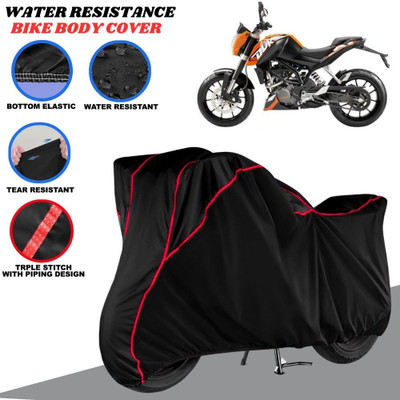 SRP PRODUCT Waterproof Two Wheeler Cover for KTM(125 Duke, Black, Red)