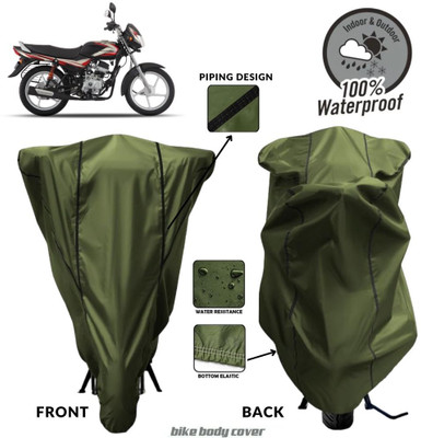 MADAFIYA Two Wheeler Cover for Bajaj(CT100, Green, Black)