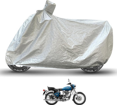 Caronix Waterproof Two Wheeler Cover for Royal Enfield(Electra, Silver)