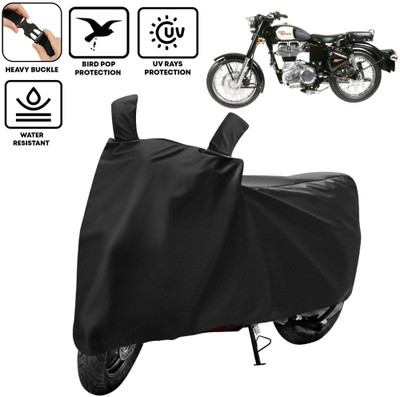 Amikan Waterproof Two Wheeler Cover for Royal Enfield(350, Black)