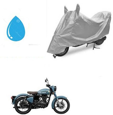 DeepShakshi AUTOMOTIVE Waterproof Two Wheeler Cover for Royal Enfield(Classic 350, Silver)