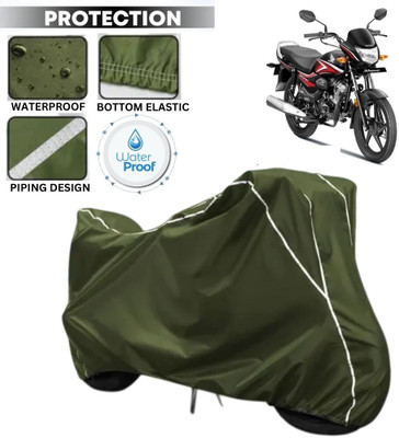 kerwa Waterproof Two Wheeler Cover for Honda(CB Shine, Green, White)