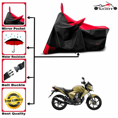 KEDIT Two Wheeler Cover for Honda(Dazzler, Red, Black)