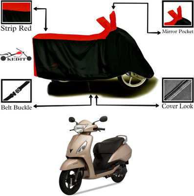 Aveek Two Wheeler Cover for TVS(Jupiter, Red, Black)
