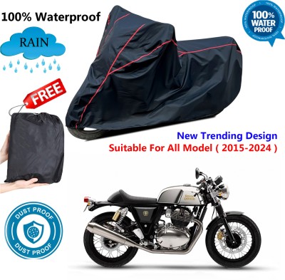 AutoGalaxy Waterproof Two Wheeler Cover for Royal Enfield(Continental GT 650, Black, Red)