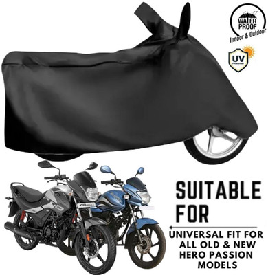 MADAFIYA Waterproof Two Wheeler Cover for Hero(Passion Plus, Black)
