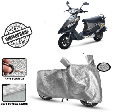 Autoinnovation Waterproof Two Wheeler Cover for TVS(Scooty Pep Plus, Silver)
