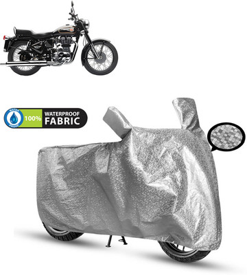 CODOKI Waterproof Two Wheeler Cover for Royal Enfield(Bullet 350, Silver)