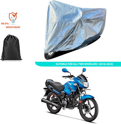 PAGORA Waterproof Two Wheeler Cover for Hero(Glamour Programmed FI BS6, Silver)