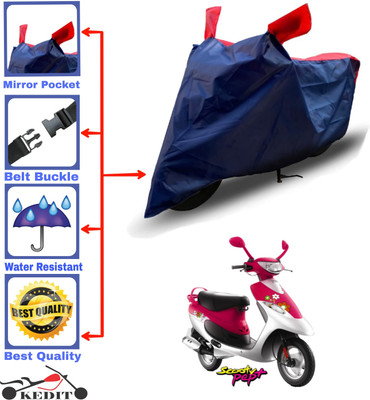 KEDIT Two Wheeler Cover for TVS(Pep+, Red, Blue)