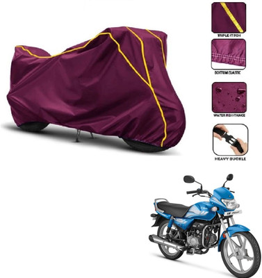 Car Life Two Wheeler Cover for Hero(HF Deluxe, Maroon, Yellow)
