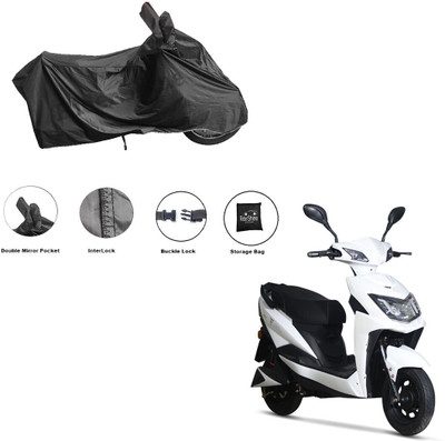 RiderShine Waterproof Two Wheeler Cover for Techo Electra(Dream Neo, Black)