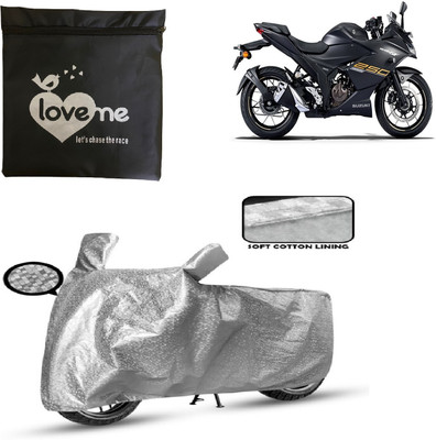 Love Me Two Wheeler Cover for Suzuki(Gixxer SF 250, Silver)