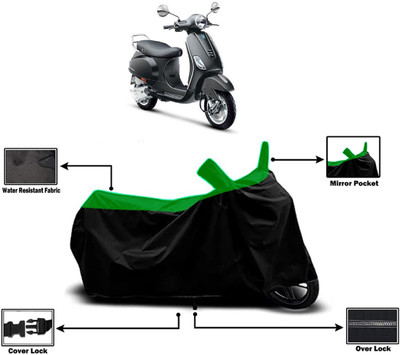 Amexride Two Wheeler Cover for Vespa(Vespa VXL 125, Green)