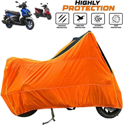 ZAQE Waterproof Two Wheeler Cover for Yamaha(Ray, Black, Orange)
