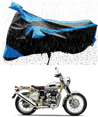 Mdstar Waterproof Two Wheeler Cover for Royal Enfield(Bullet Trials 350, Blue, Black)