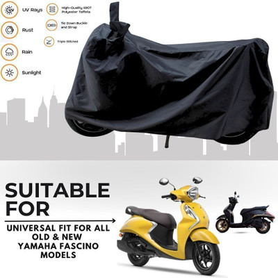 DeepShakshi AUTOMOTIVE Two Wheeler Cover for Yamaha(Fascino 125 FI, Black)