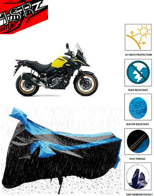 J S R Waterproof Two Wheeler Cover for Suzuki(V-Strom 650 XT, Blue)