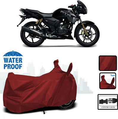 WMIZEXA Waterproof Two Wheeler Cover for TVS(Apache RTR 180, Maroon)