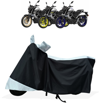 Tricway Two Wheeler Cover for Yamaha(MT-15 BS6, White, Black)