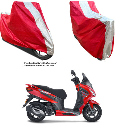 AutoGalaxy Waterproof Two Wheeler Cover for Aprilia(SXR 160 BS6, Silver, Red)