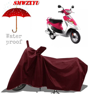 smwzxyu Waterproof Two Wheeler Cover for TVS(Pep Plus, Maroon)