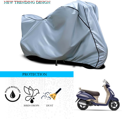 ANTHUB Waterproof Two Wheeler Cover for TVS(Jupiter classic, Silver)