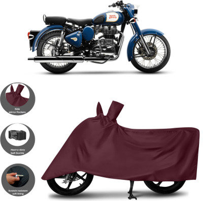 WMIZEXA Waterproof Two Wheeler Cover for Royal Enfield(Classic 350 Signals, Maroon)