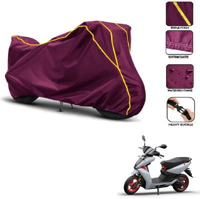 Car Life Two Wheeler Cover for Ather(450 X, Maroon, Yellow)