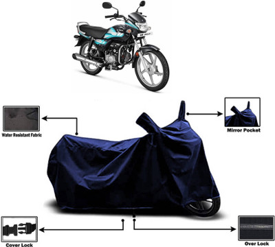 AASHTIK MART Two Wheeler Cover for Hero(HF Deluxe BS6, Blue)
