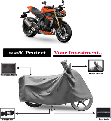 Amexride Two Wheeler Cover for Triumph(Speed Triple, Grey)