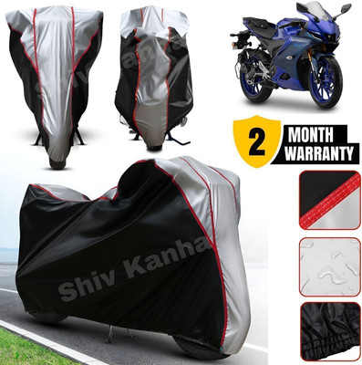 Shiv Kanha Waterproof Two Wheeler Cover for Yamaha(R15, Black, Silver)
