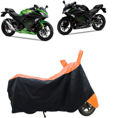 Coxtor Waterproof Two Wheeler Cover for Kawasaki(Ninja 300 BS6, Orange)