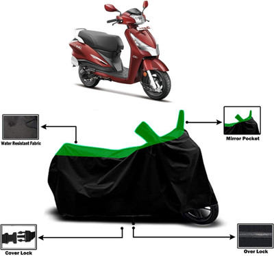 Amexride Two Wheeler Cover for Hero(Duet LX 110CC, Green)