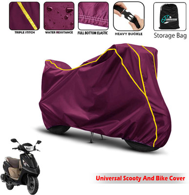 AUTOBIRSA Two Wheeler Cover for TVS(Zest 110, Maroon)
