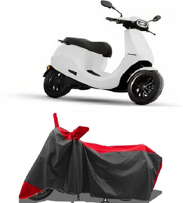 SK AUTO Waterproof Two Wheeler Cover for Ola(Black, Red)