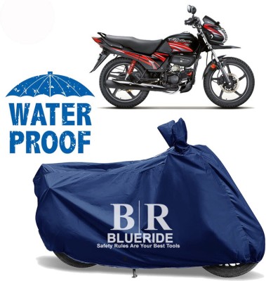 BLUERIDE Waterproof Two Wheeler Cover for Hero(Passion Pro TR, Blue)