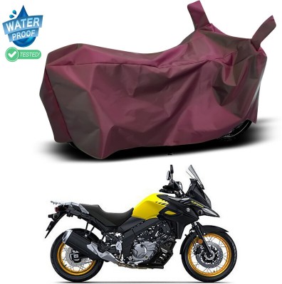 Ascension Waterproof Two Wheeler Cover for Suzuki(V-Strom 650 XT, Maroon)