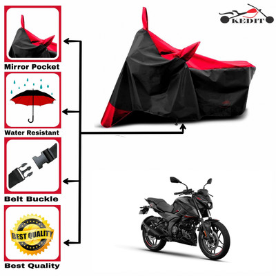KEDIT Two Wheeler Cover for Bajaj(Pulsar 250, Red, Black)