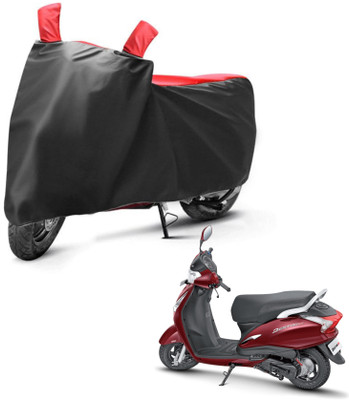 sowelar Waterproof Two Wheeler Cover for Hero(Destini 125, Black, Red)